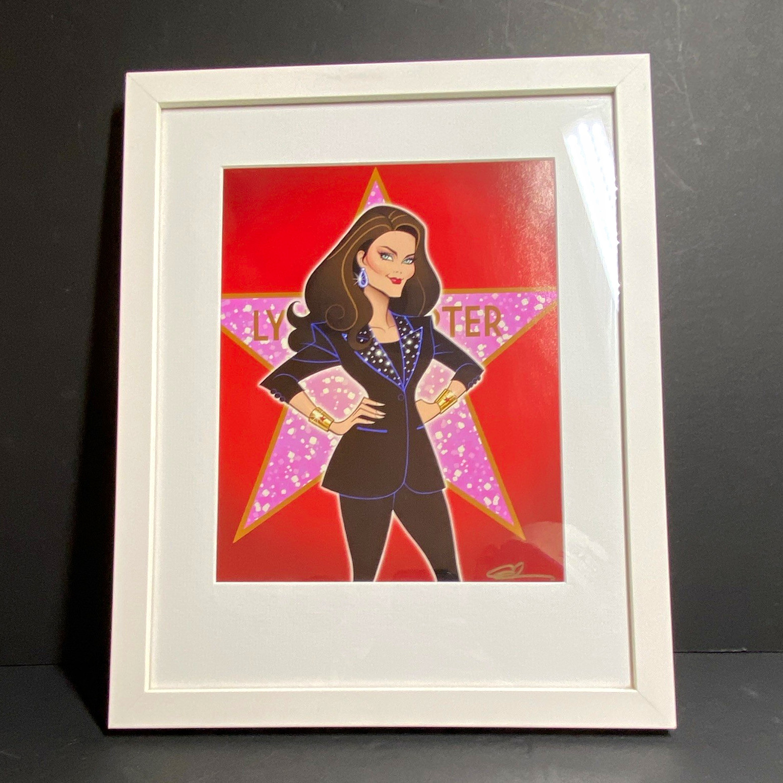 Signed “Lynda Carter Variety Show illustration” Artist Glen Hanson