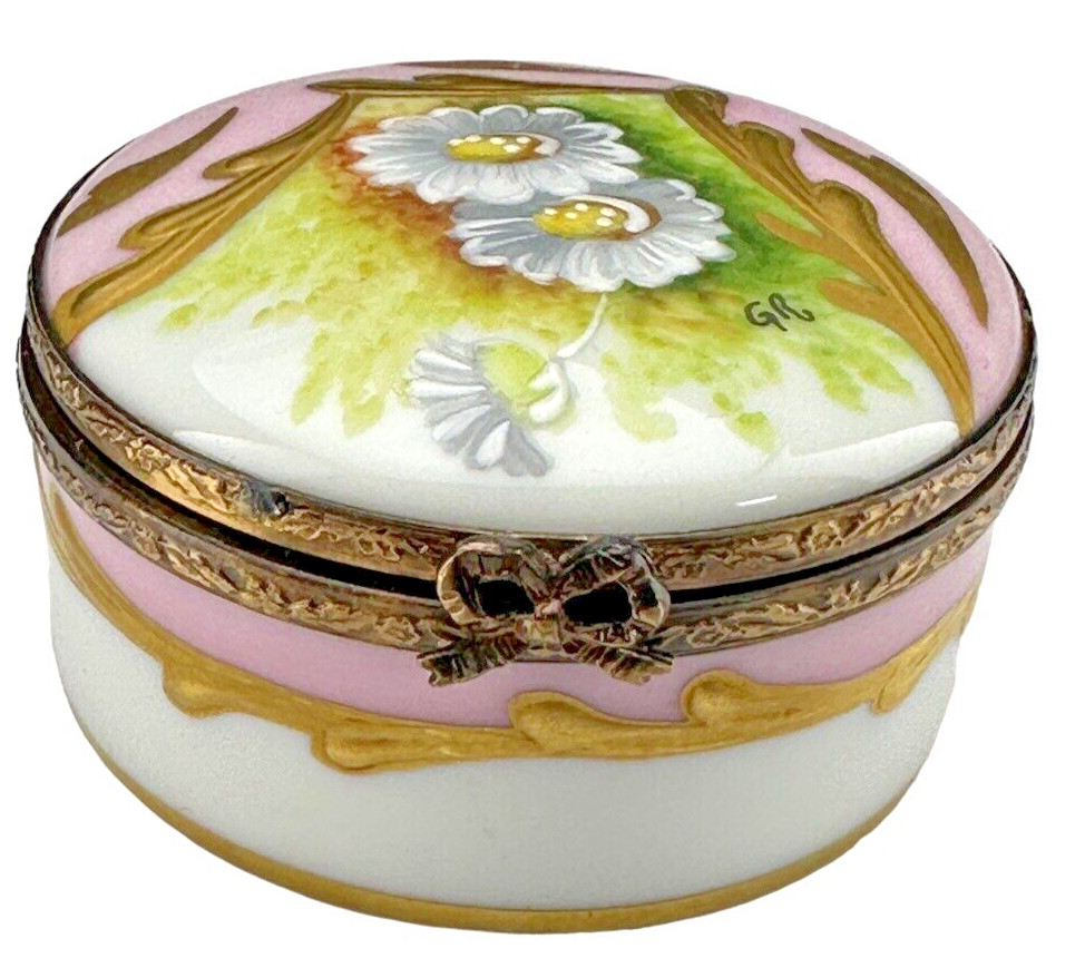 Vintage Limoges La Gloriette France Peint Main Floral Trinket Box Ltd Ed 140/250
