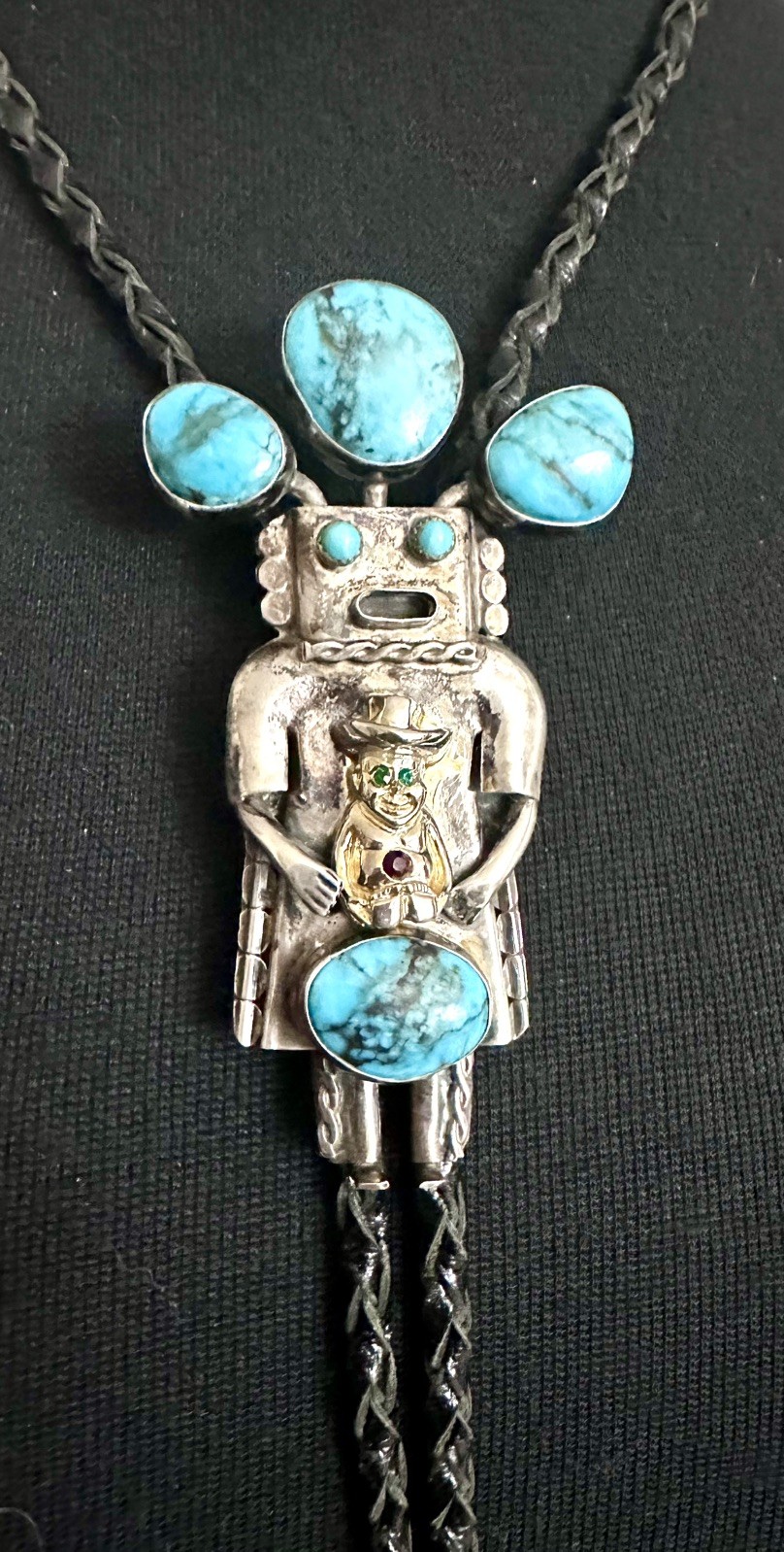Sterling Silver Bolo Navajo Kachina JOHN LARSON Shriner Royal Order Of Jesters Sterling Silver Bolo Navajo Kachina JOHN LARSON Shriner Royal Order Of Jesters