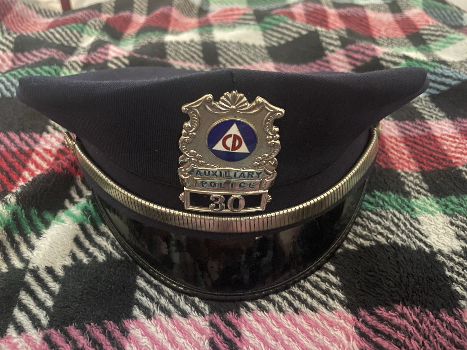 Civil Defense Auxiliary Hat with Badge 7 1/8 Vintage 1980s Civil Defense Auxiliary Hat with Badge 7 1/8 Vintage 1980s