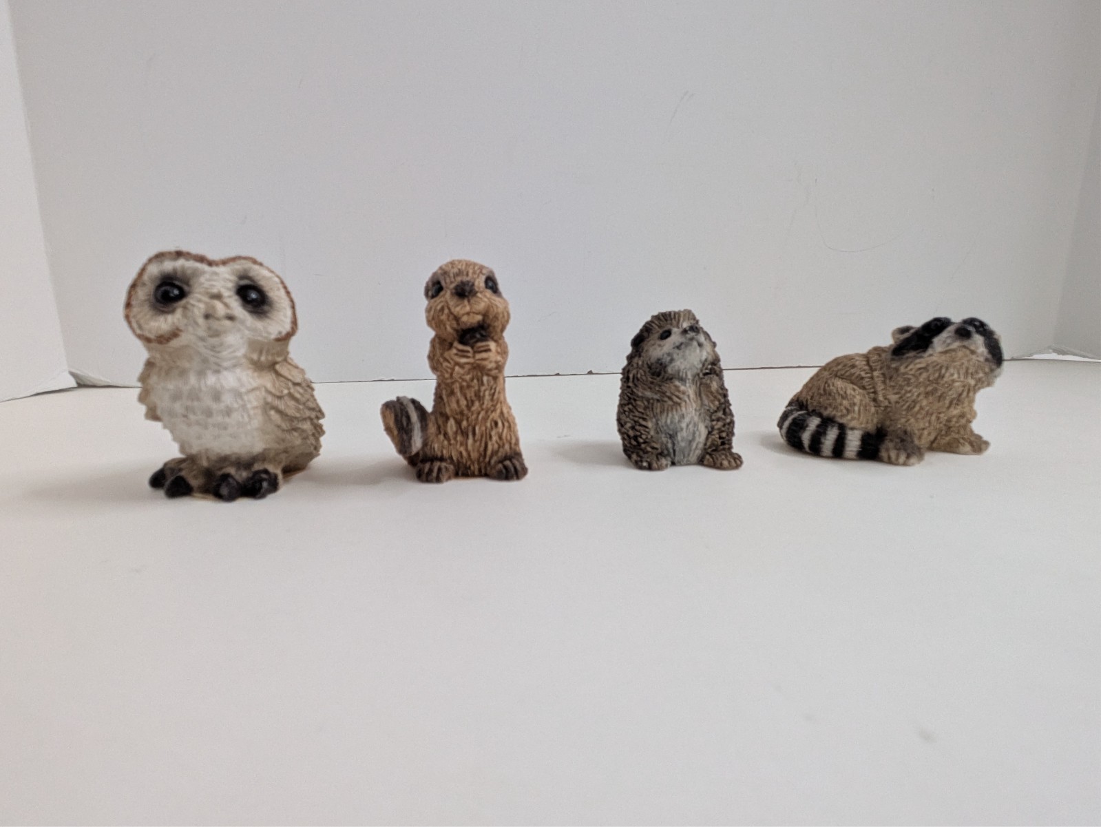 Stone Critter Littles Chipmunk, Raccoon, Owl - Barn, Hedgehog Figurines So Cute Stone Critter Littles Chipmunk, Raccoon, Owl - Barn, Hedgehog Figurines So Cute
