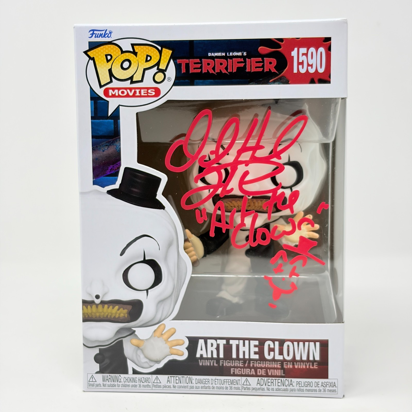 David Howard Thornton Terrifier Art The Clown #1590 Signed Funko Pop JSA Cert