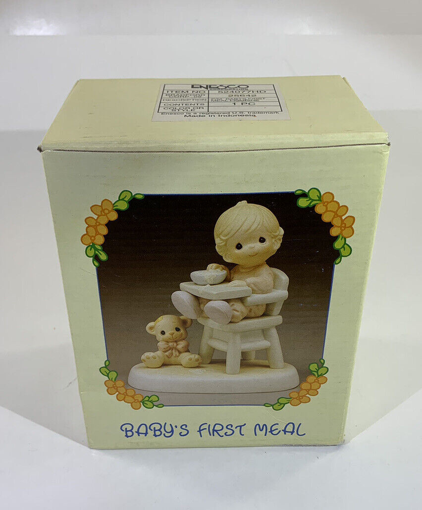 Precious Moments Baby\'s First Meal Porcelain Figurine 1990 By Samuel Butcher