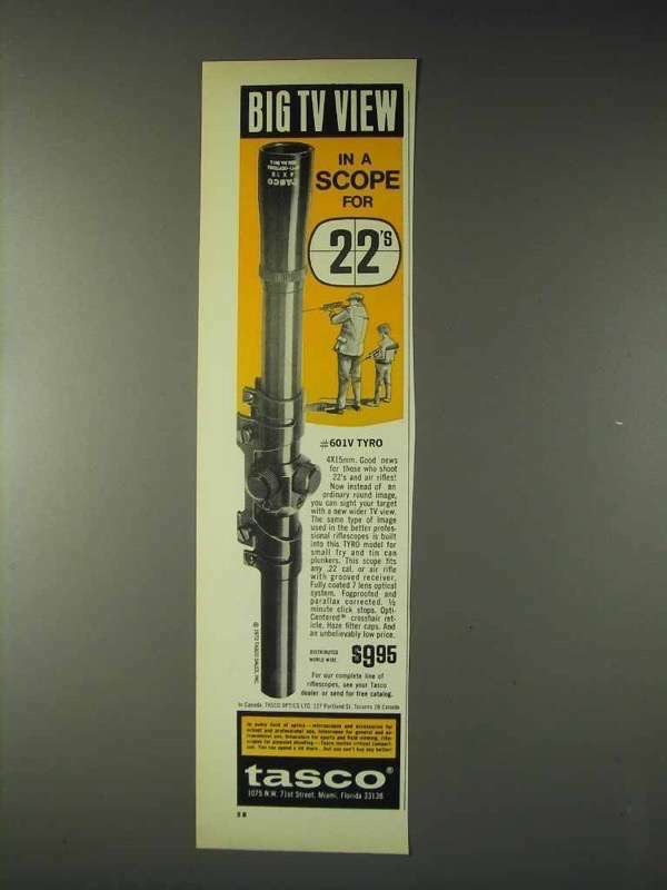 1973 Tasco #601V Tyro Scope Ad - Big TV View 1973 Tasco #601V Tyro Scope Ad - Big TV View