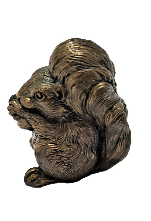 Vintage Solid Bronze Brass Squirrel Figurine Paperweight Holding Acorn Desk Deco Vintage Solid Bronze Brass Squirrel Figurine Paperweight Holding Acorn Desk Deco