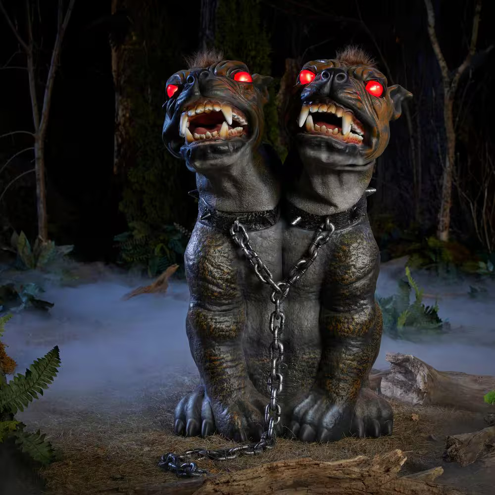 Home Accents Holiday 26PA05422 Two-Headed Animated LED Hell Hound 3.5 ft NEW Home Accents Holiday 26PA05422 Two-Headed Animated LED Hell Hound 3.5 ft NEW
