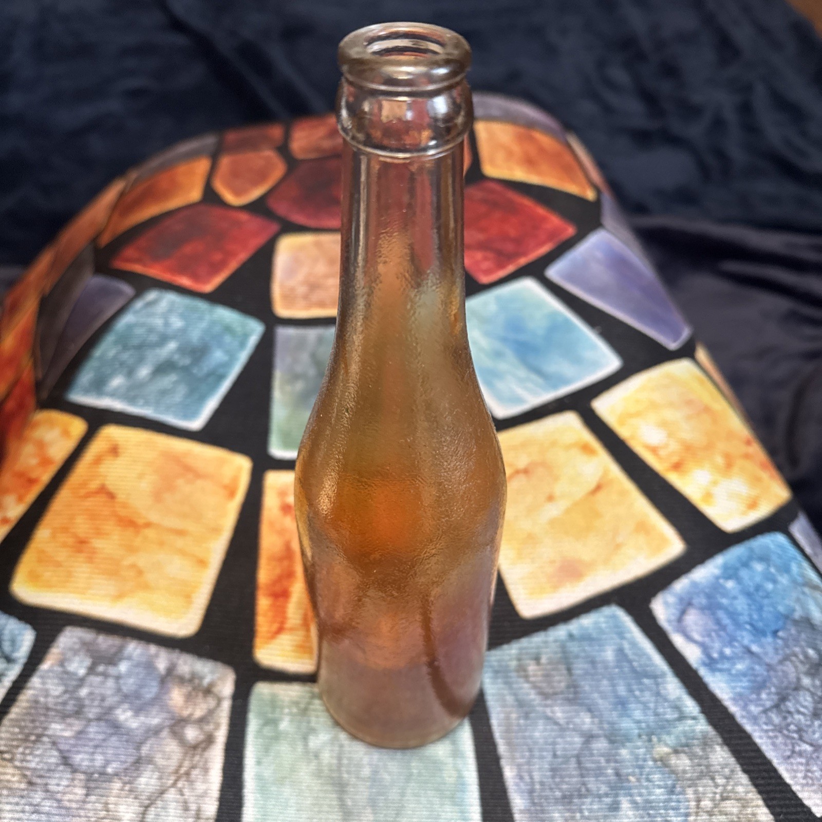 ANTIQUE 1930s CANADA DRY CARNIVAL GLASS 12 OZ GINGER ALE BOTTLE IRIDESCENT RARE