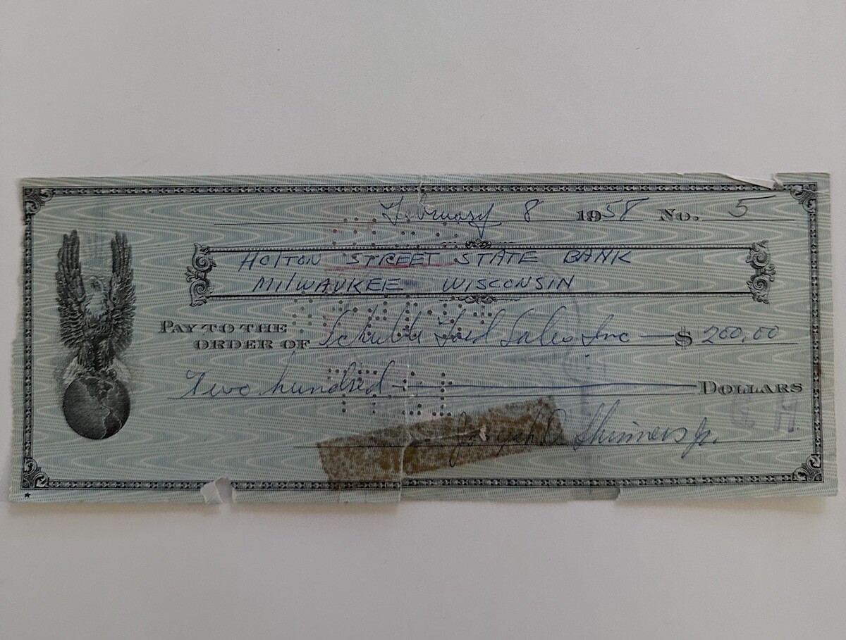 1958 Antique Check Used Ephemera Hilton Street State Bank