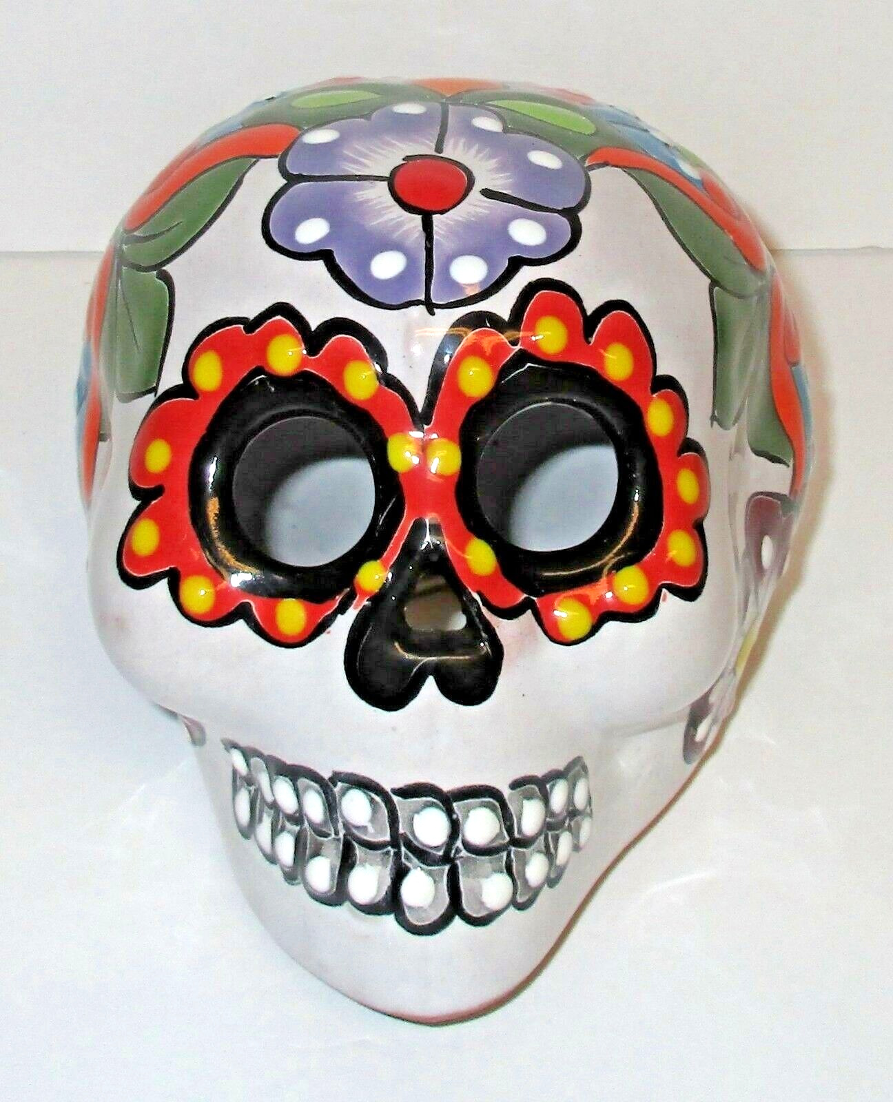 Talavera Day of the Dead Sugar Skull Halloween Puebla Ulises Luminary Skull