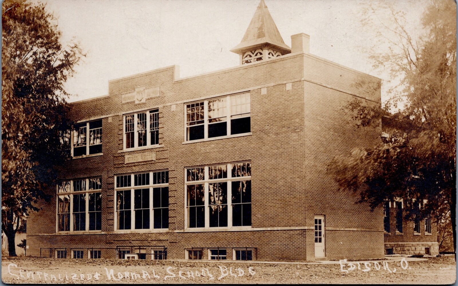 RPPC C1911 Edison Ohio School Building Edison School RPPC C1911 Edison Ohio School Building Edison School