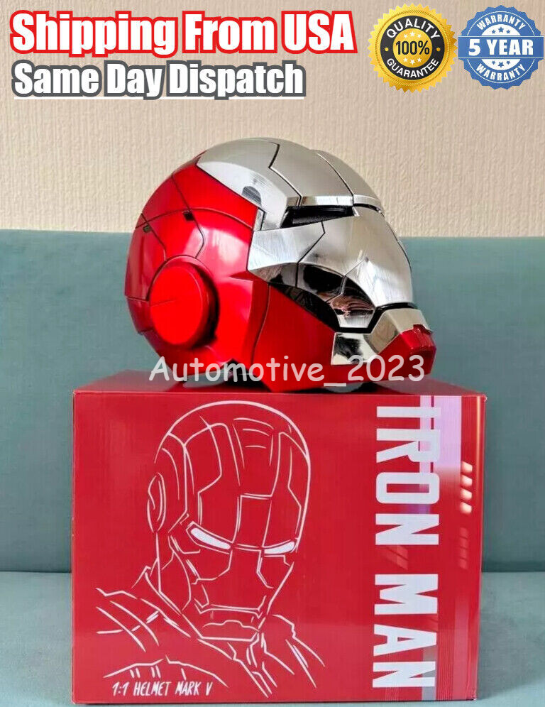 Iron Man Helmet Autoking MK5 1:1 Voice-controlled Transform Mask Cosplay Prop Iron Man Helmet Autoking MK5 1:1 Voice-controlled Transform Mask Cosplay Prop
