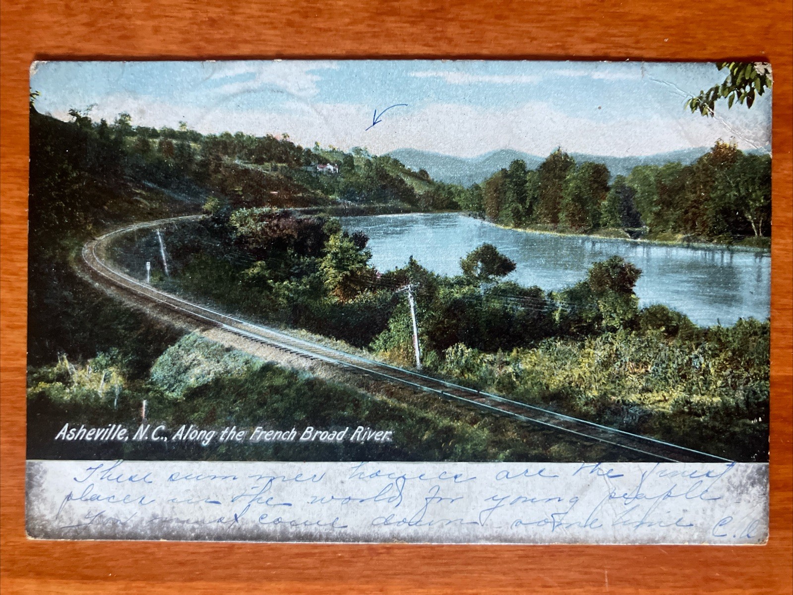 Asheville NC along the French Broad River 1906 Postcard PC9