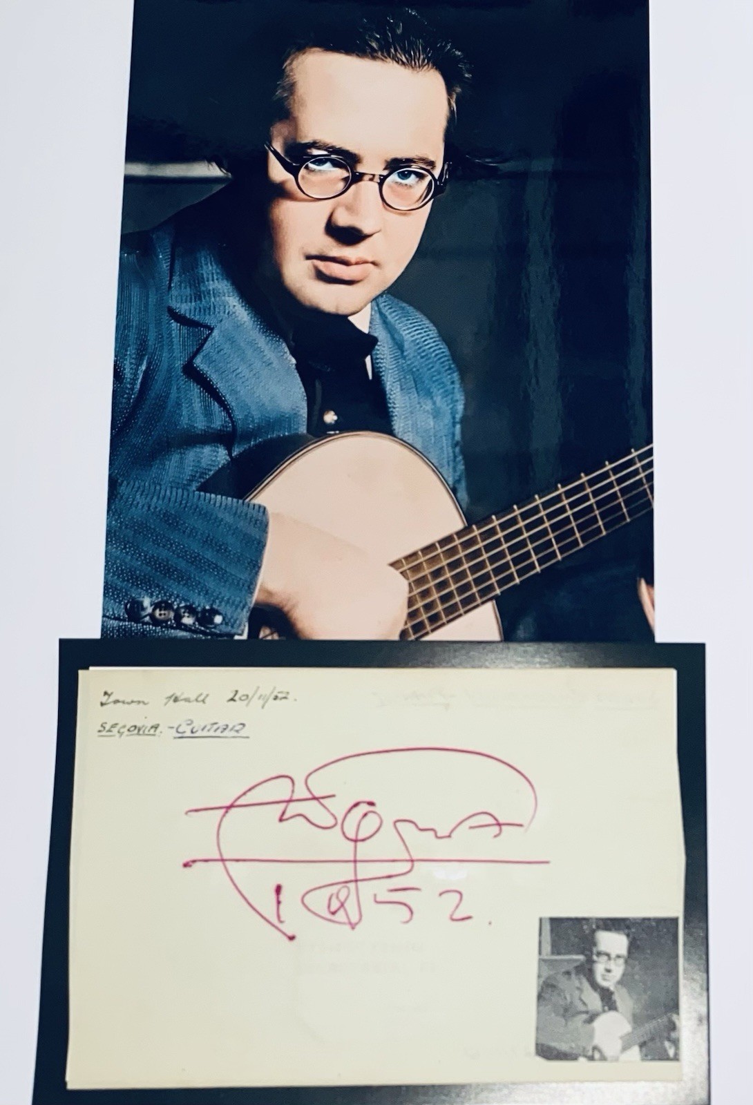 Andres Segovia Spanish Musician 1893 - 1987 , Original 10 x 8 Signature Piece
