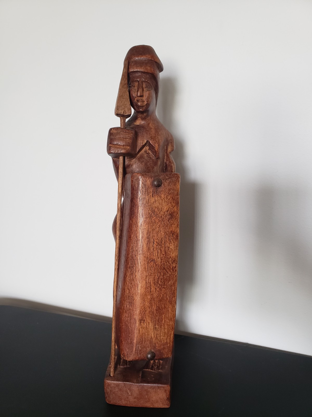 Vintage Warrior  Statue  Hand Carved.