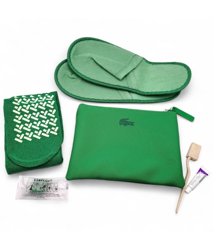Lacoste Amenity Kit For Turkish Airline Complete Mini Travel Pouch RED