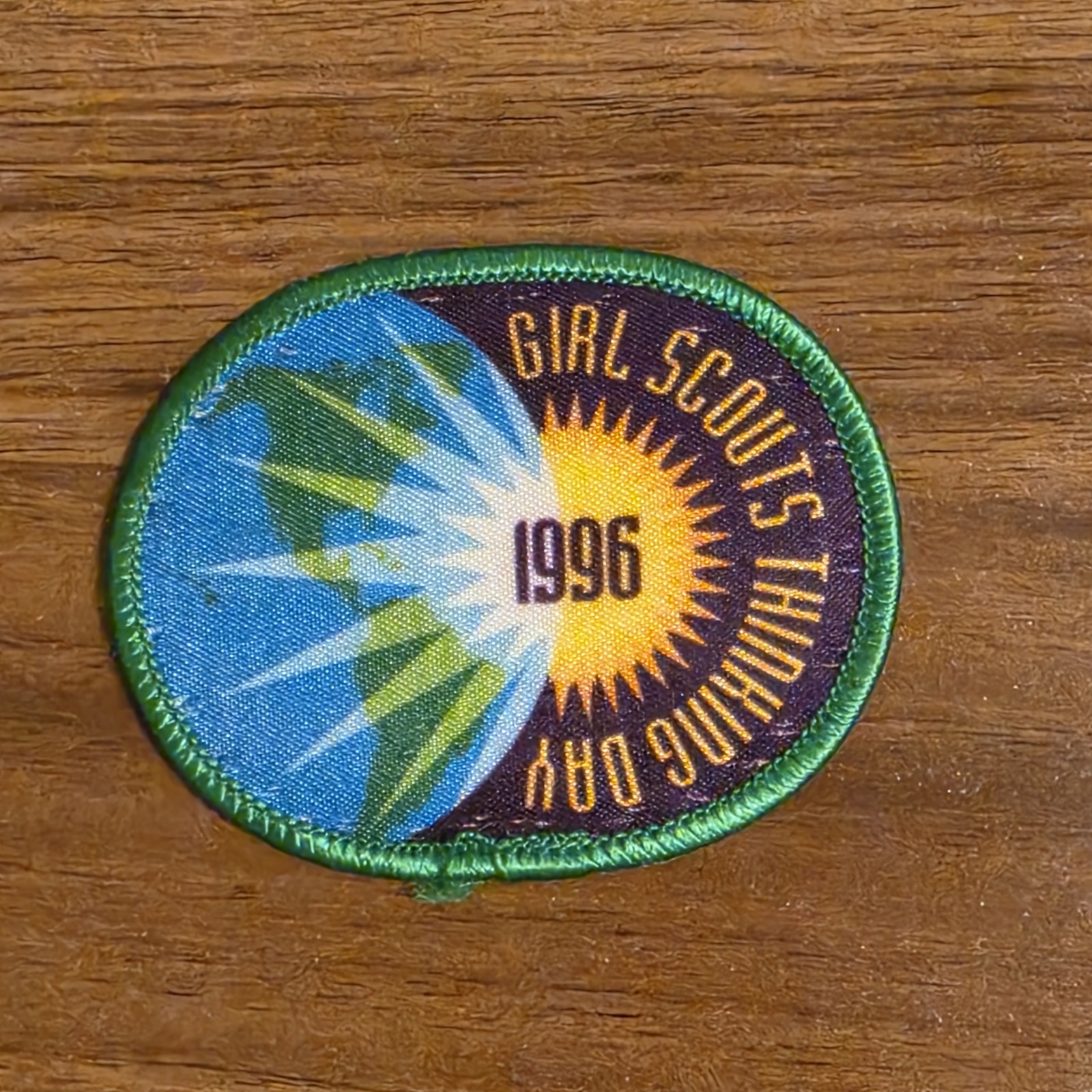Vintage Girl Scouts GSA Thinking Day 96 Badge Fun Patch 1996 90s USED Vintage Girl Scouts GSA Thinking Day 96 Badge Fun Patch 1996 90s USED