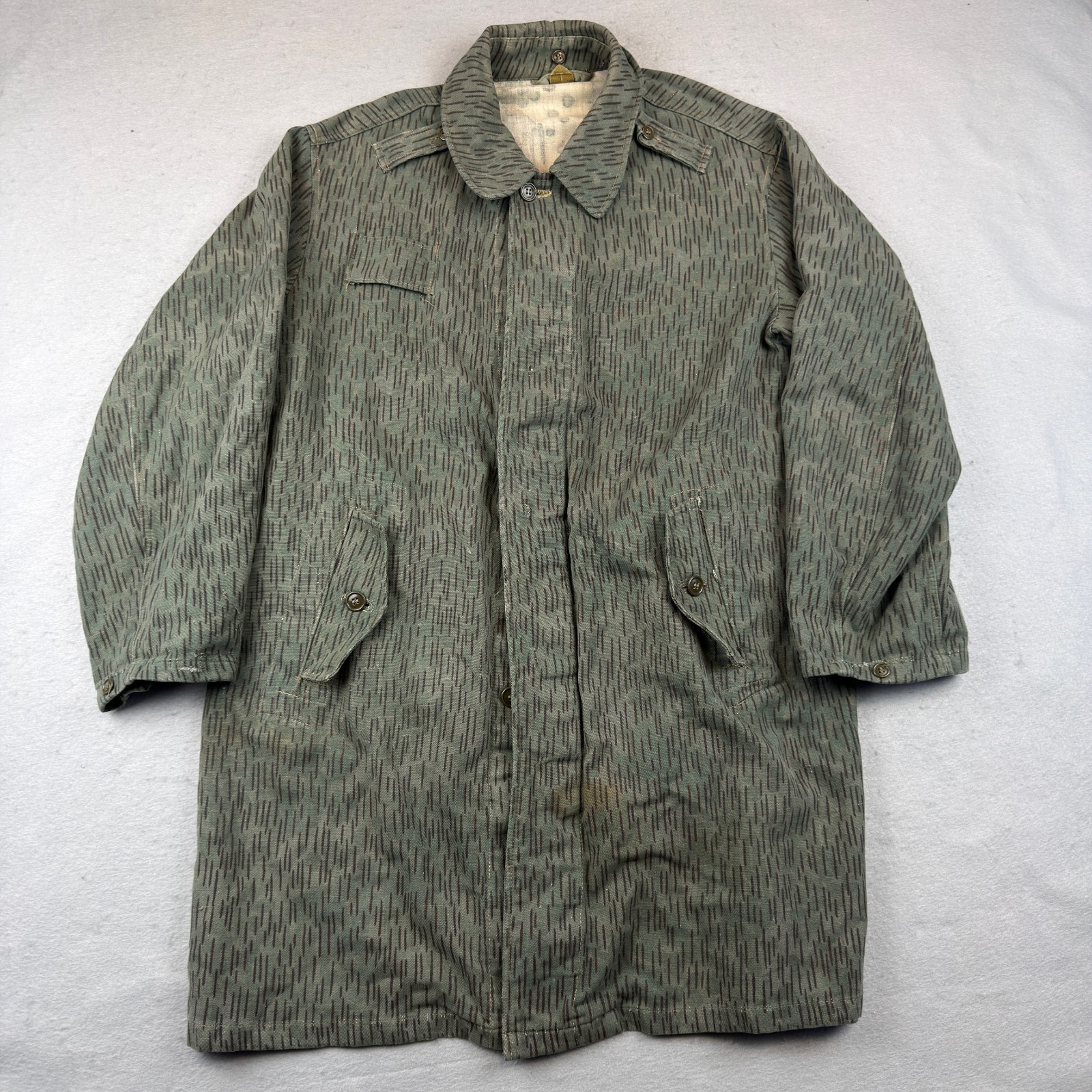 Vintage Military Jacket Mens XL Czech Amry M60 Trench Rain Drop Strichtarn Camo Vintage Military Jacket Mens XL Czech Amry M60 Trench Rain Drop Strichtarn Camo