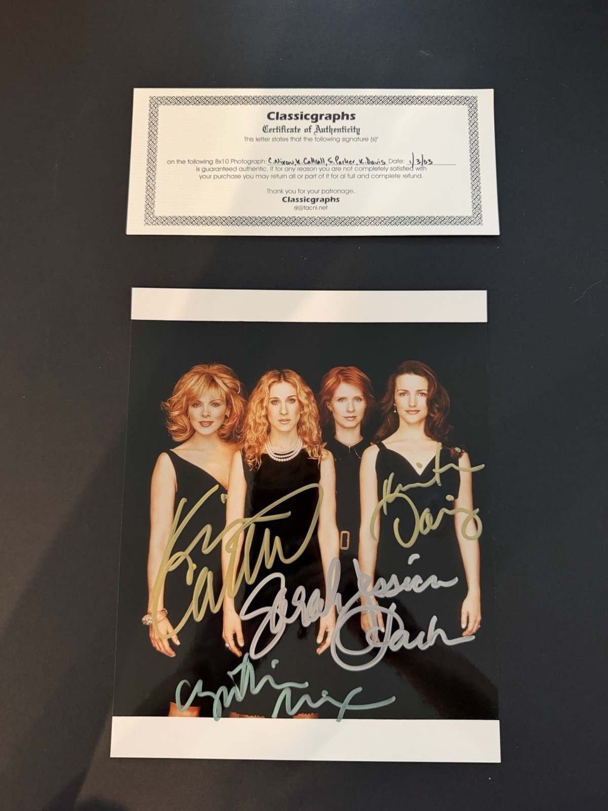 SEX & THE CITY 8x10 ORIGINAL AUTOGRAPHS w/ COA PARKER CATTRALL NIXON DAVIS SEX & THE CITY 8x10 ORIGINAL AUTOGRAPHS w/ COA PARKER CATTRALL NIXON DAVIS