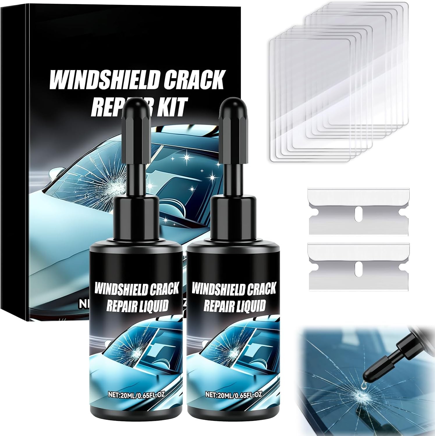 Windshield Crack Repair Kit (2-Pack)