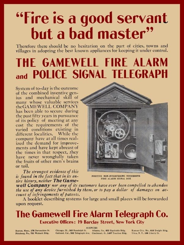 1909 Gamewell Fire Alarm & Police Signal Telegraph NEW METAL SIGN: 12x16 1909 Gamewell Fire Alarm & Police Signal Telegraph NEW METAL SIGN: 12x16