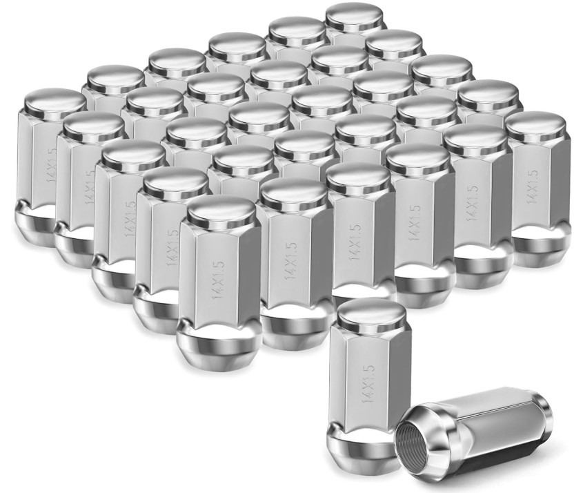 24 Tuercas M14x1.5 Cromadas para Chevrolet GMC Ford F150 Silverado SUV, Nuevo 24 Tuercas M14x1.5 Cromadas para Chevrolet GMC Ford F150 Silverado SUV, Nuevo