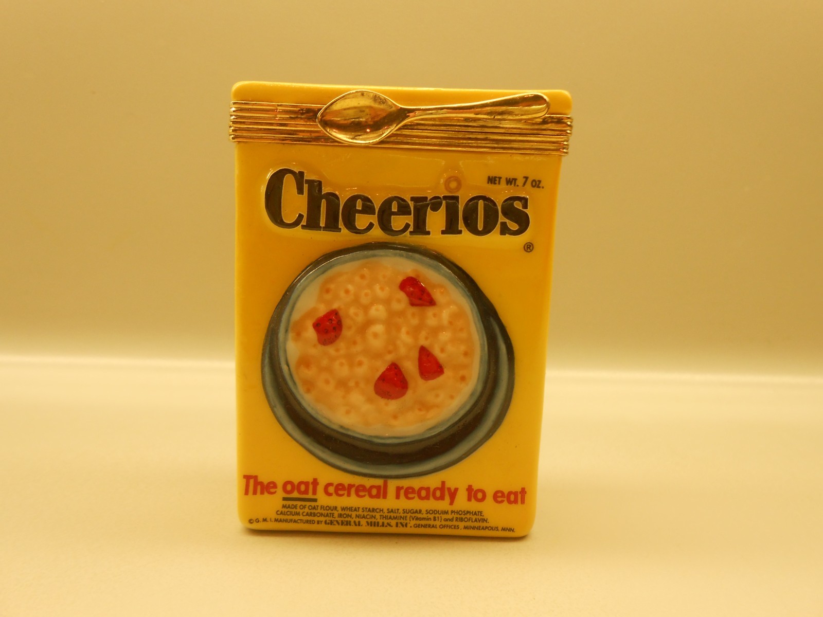 Vintage Limoges Style Trinket Box - Cheerios Cereal Box - Franklin Mint #\'d Ed.