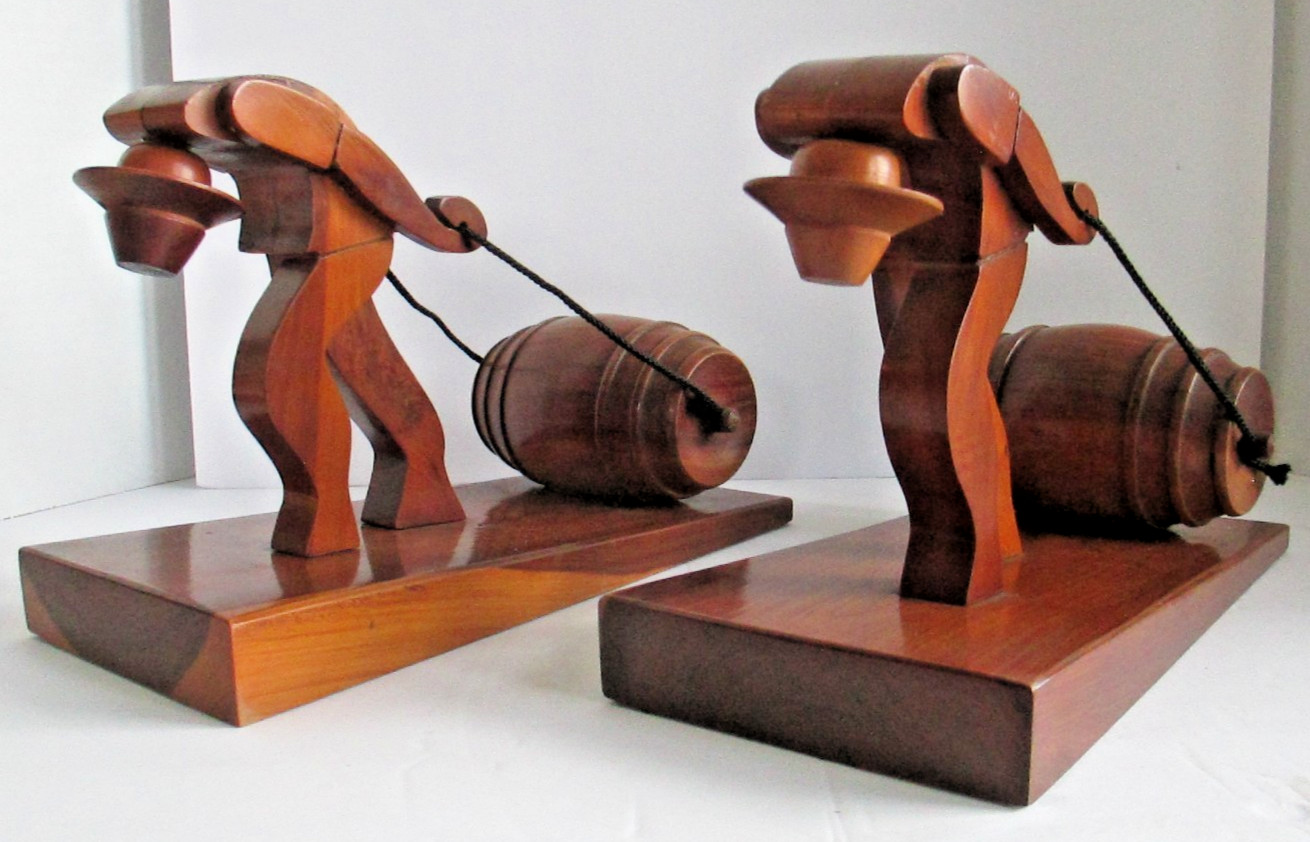 PAIR Vintage Jorge Cantos Book Ends Vincenta Toro Era MCM Walnut       C50