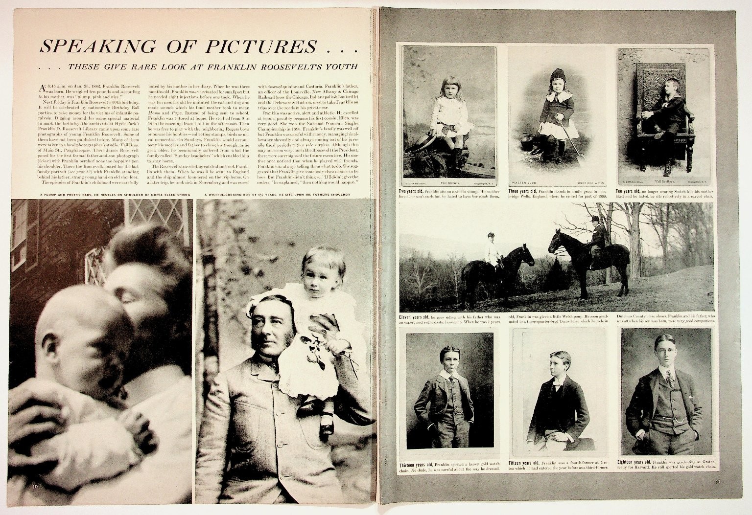 1942 FDR Youth Photos Florsheim Shoes Vintage Magazine Spread Ephemera 1942 FDR Youth Photos Florsheim Shoes Vintage Magazine Spread Ephemera