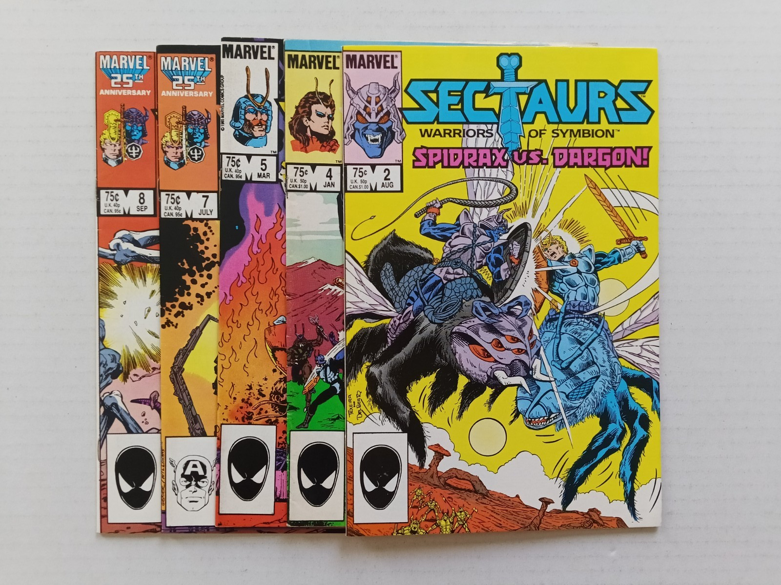 Sectaurs Comic Book Lot of 5 issues (1985-1986) Marvel Comics -Bill Mantlo- Sectaurs Comic Book Lot of 5 issues (1985-1986) Marvel Comics -Bill Mantlo-