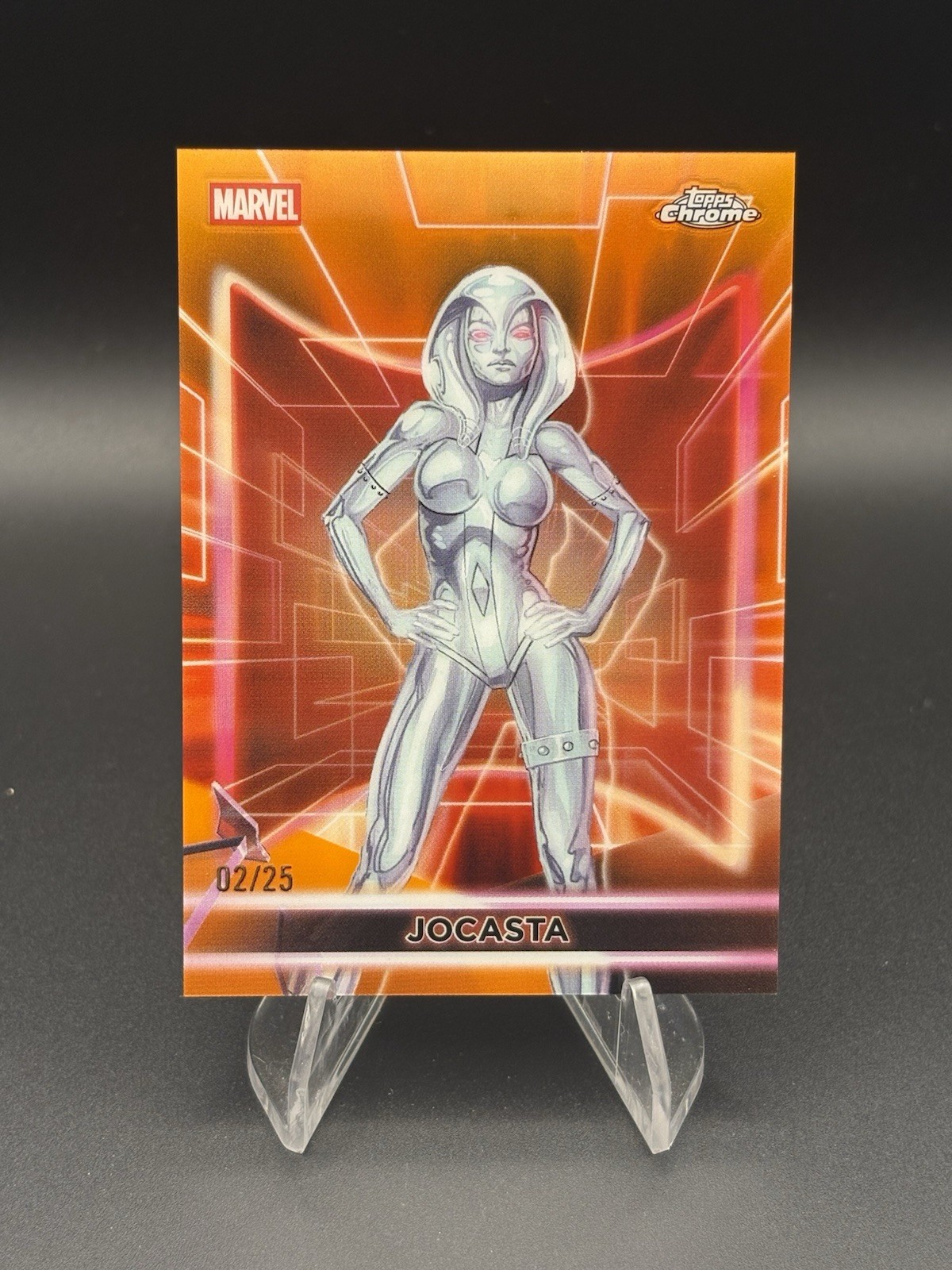 2026 Topps Chrome Marvel Neon Jocasta Orange Refractor 02/25 #154 2026 Topps Chrome Marvel Neon Jocasta Orange Refractor 02/25 #154
