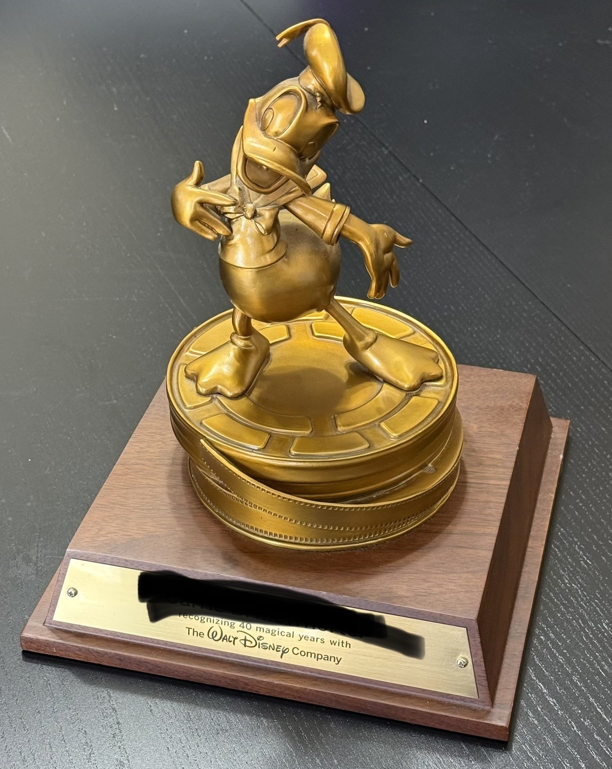 Walt Disney Company Cast Member 40 Year Service Award Bronze Donald Duck Statue Walt Disney Company Cast Member 40 Year Service Award Bronze Donald Duck Statue