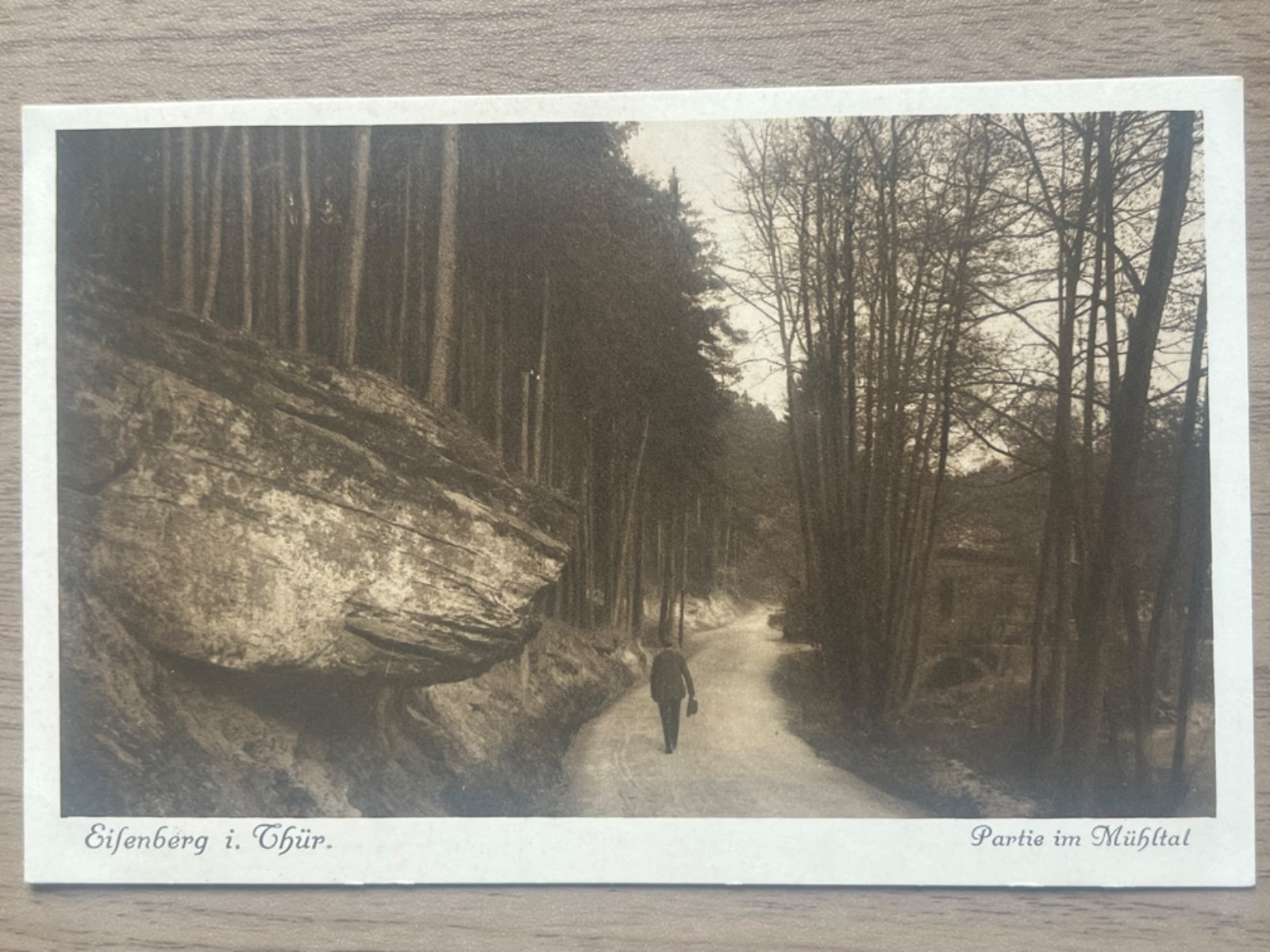 Vintage Postcard Eisenberg i Thueringen Partie im Muehltal Forest Germany RPPC