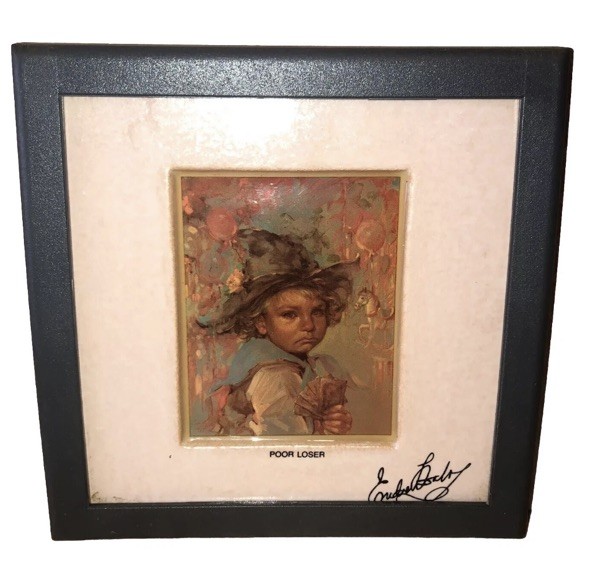 Neat Endre Szabo POOR LOSER Terra-Cotta Tile Framed authentic 1987 vintage Neat Endre Szabo POOR LOSER Terra-Cotta Tile Framed authentic 1987 vintage