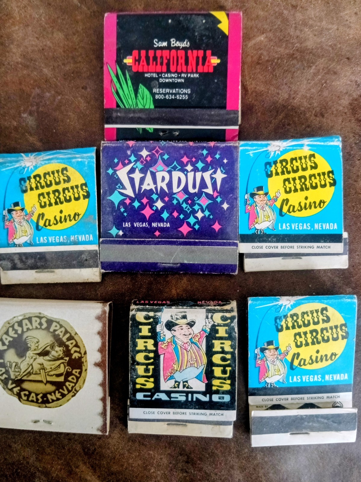 las Vegas Vintage Matchbooks STARDUST HOTEL Circus Circus Casino Caesars Palace 
