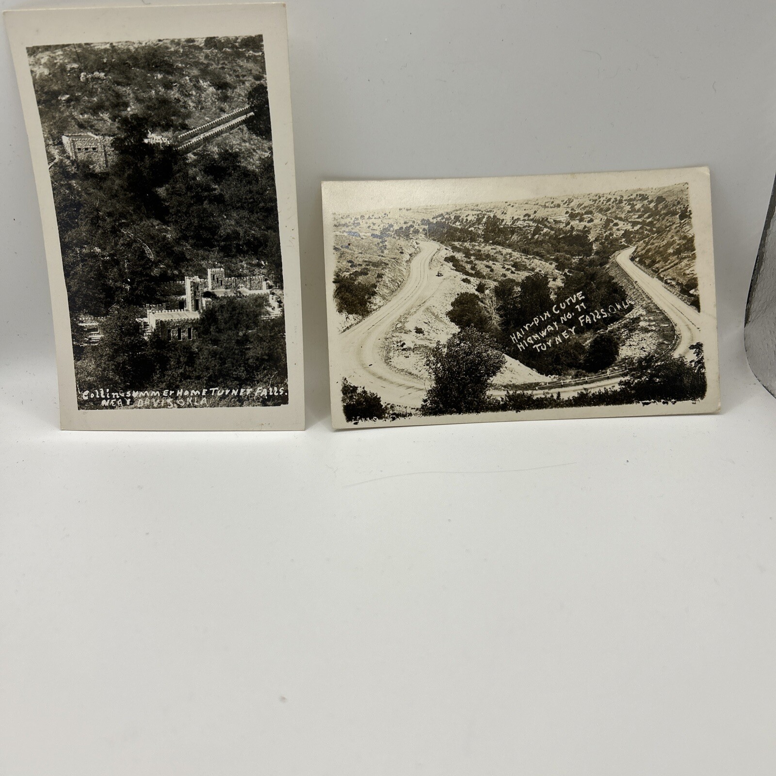 2 RPPC Turner Falls OK Hair Pin Curve Hwy 77 Oklahoma Davis Collin’s Summer Home