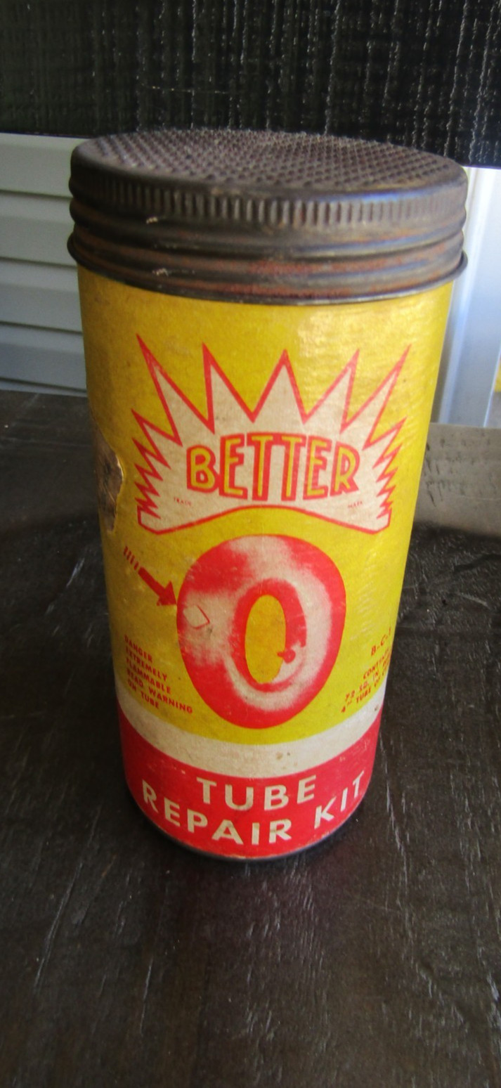 VINTAGE BETTER TUBE REPAIR CARDBOARD CAN