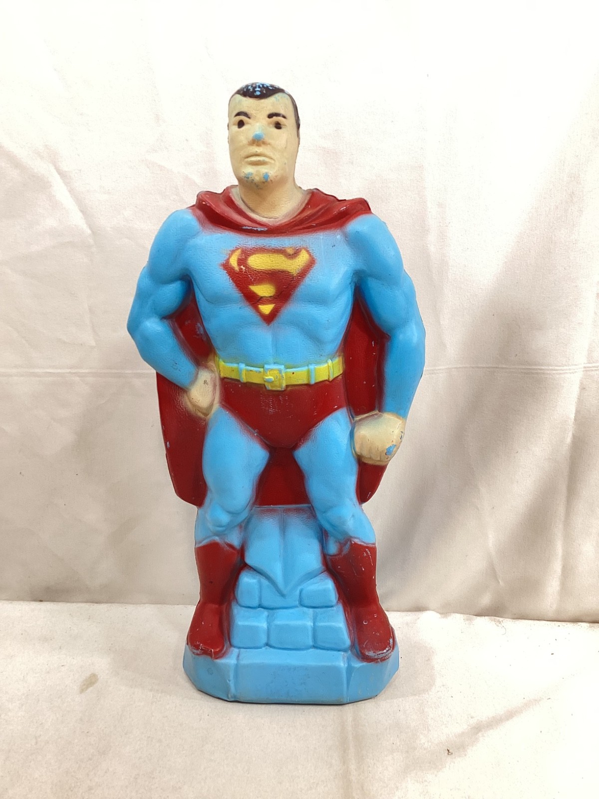 1966 Vintage Transogram Superman Bank 19 Inch Hollow Blow Mold Plastic FREESHIP