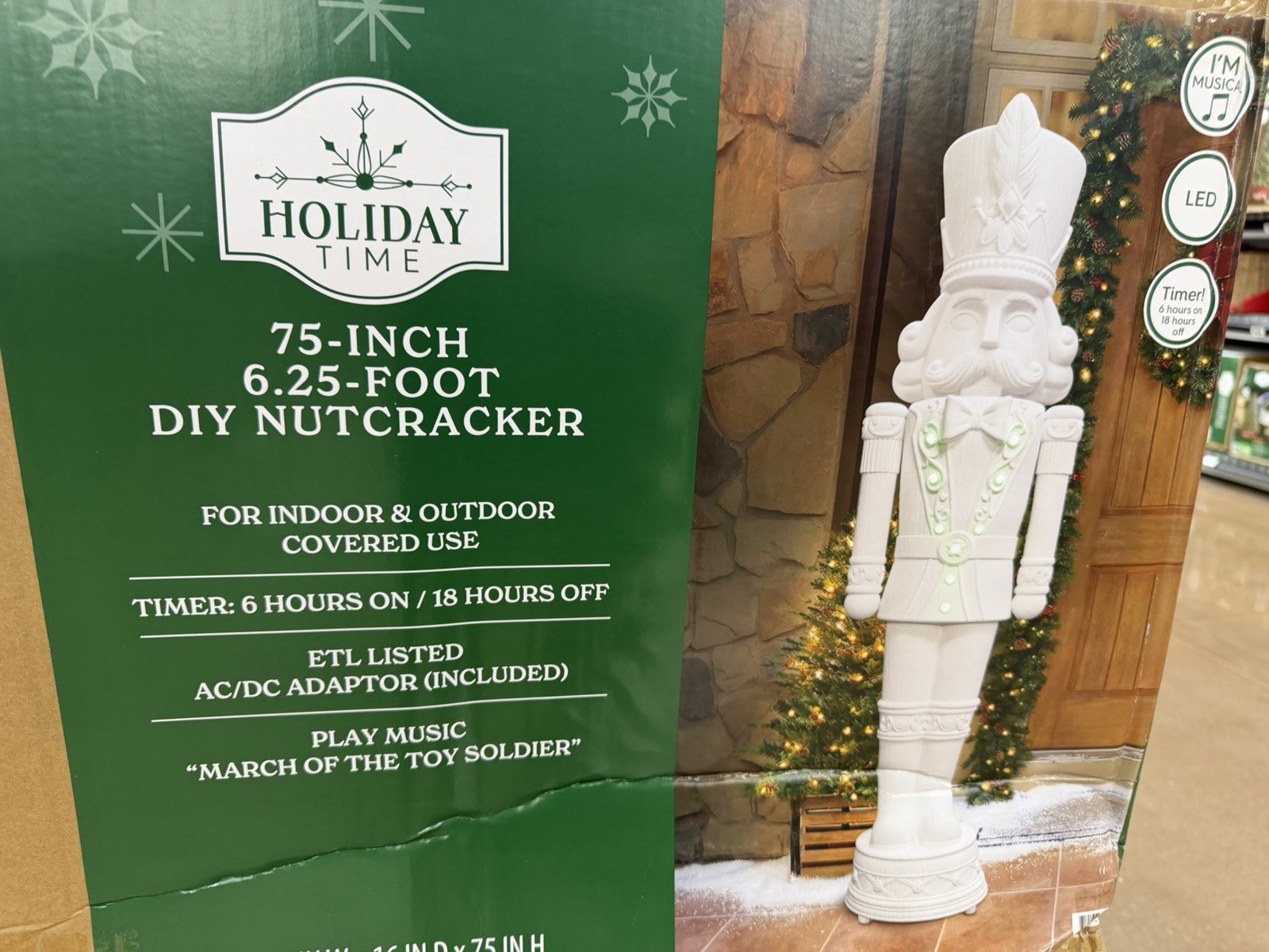 GIANT 6 FT Blow Mold Nutcracker Decoration DIY Paintable Light Up Animated Music GIANT 6 FT Blow Mold Nutcracker Decoration DIY Paintable Light Up Animated Music