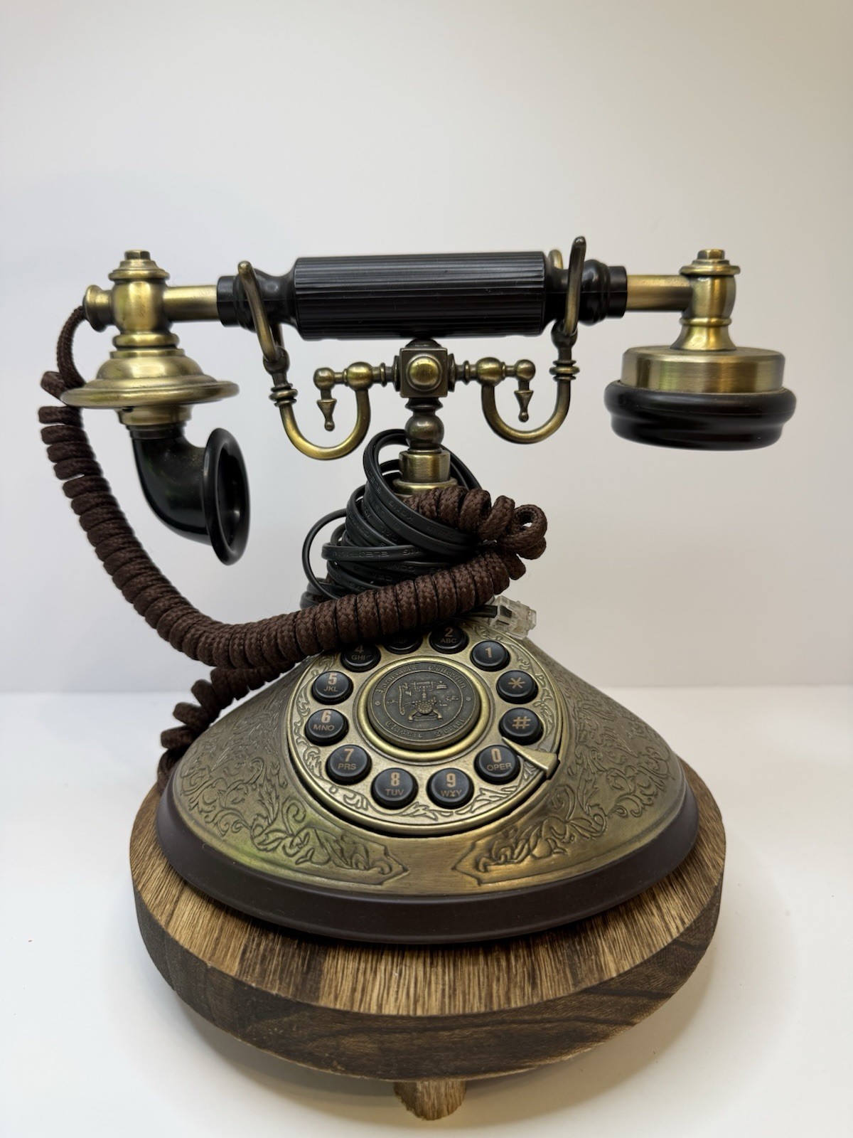 Antique Rotary Style Paramount Elec Vintage Desk Telephone W/Handset Push Button