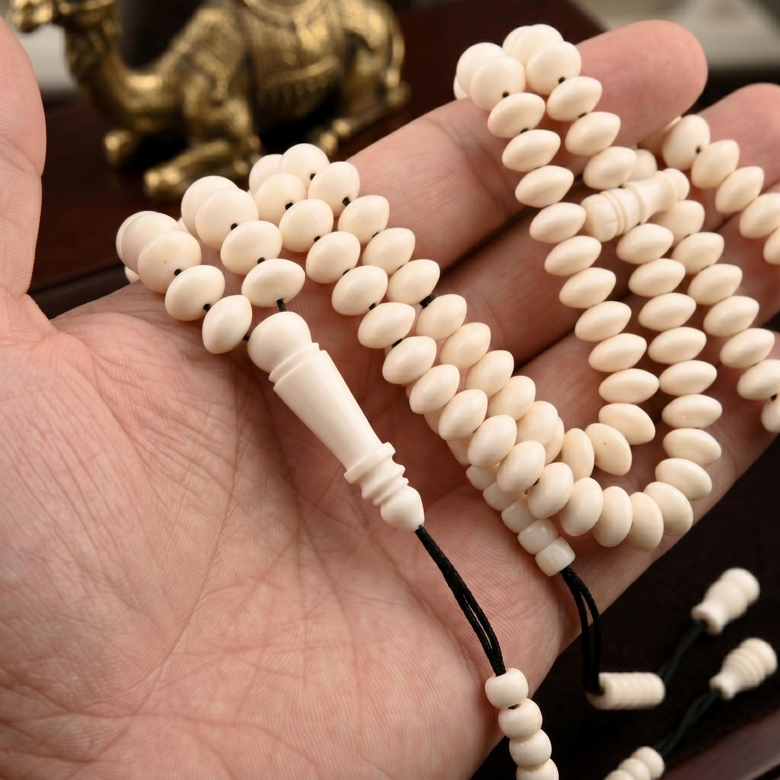 Handmade Camel Bone 100 beads Tasbih, shadhili Prayer Beads, Misbaha, 302176