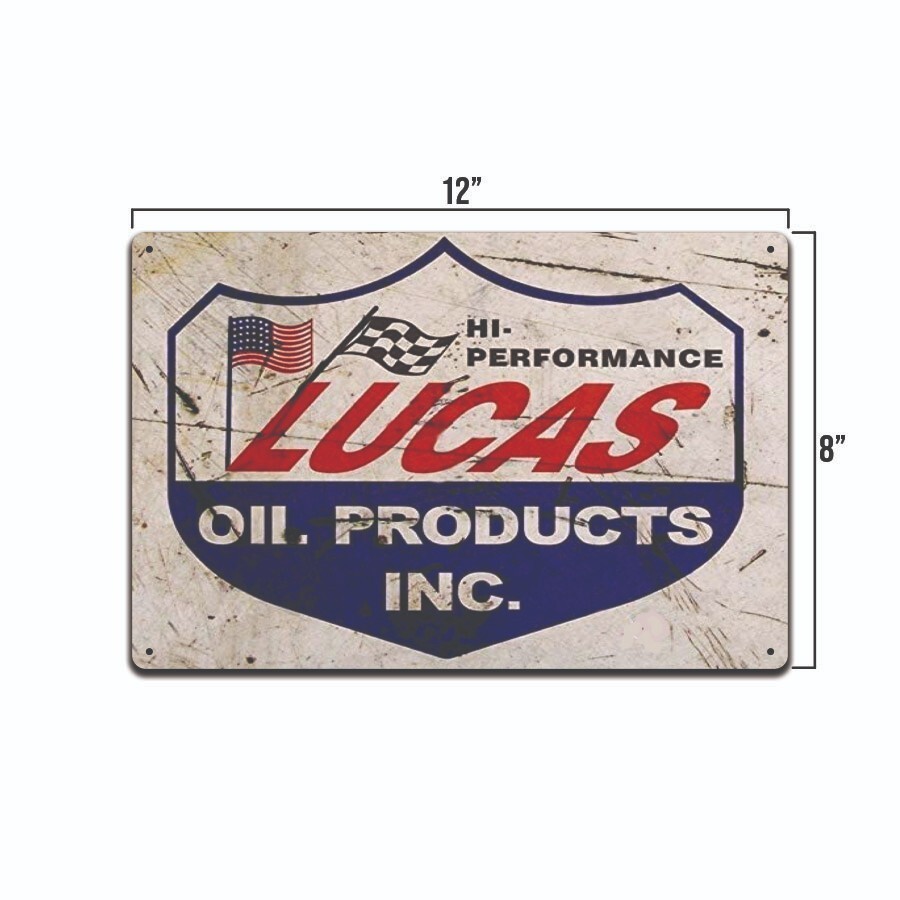 Lucas Oil Sign 8x12 Metal Gas Station Garage Auto Shop Bar Man Cave Wall Décor Lucas Oil Sign 8x12 Metal Gas Station Garage Auto Shop Bar Man Cave Wall Décor