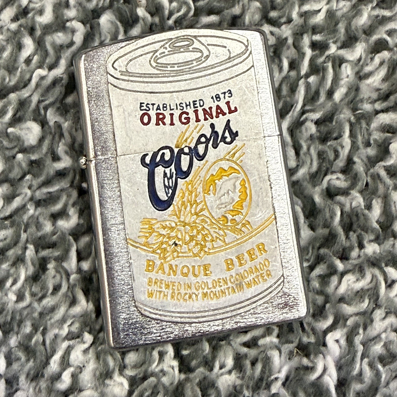 Vintage Coors Banque Beer Lighter Great Looking Condition Sold as Is