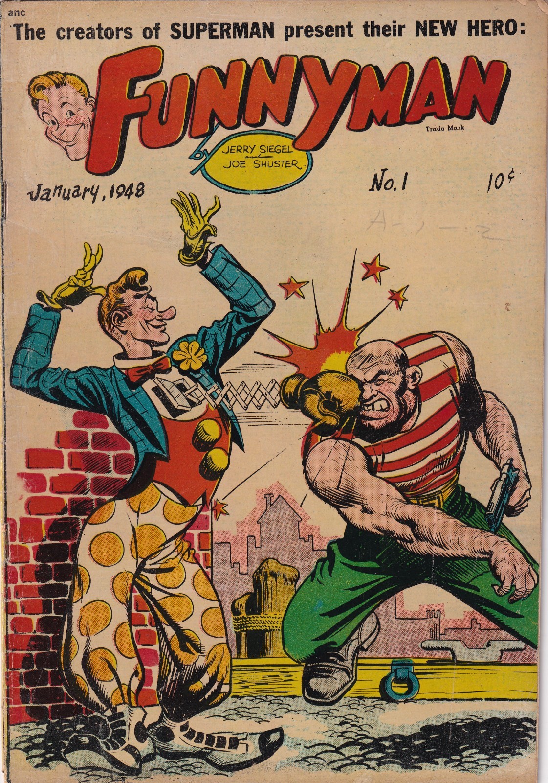 Funnyman # 1 FN 1948 Jerry Siegel & Joe Shuster Golden Age Comic [CR]