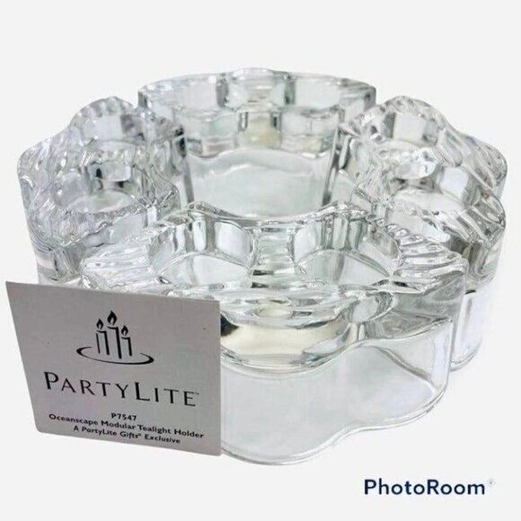 PARTYLITE Oceanscape Tealight / Floaters Centerpiece Set - Retired