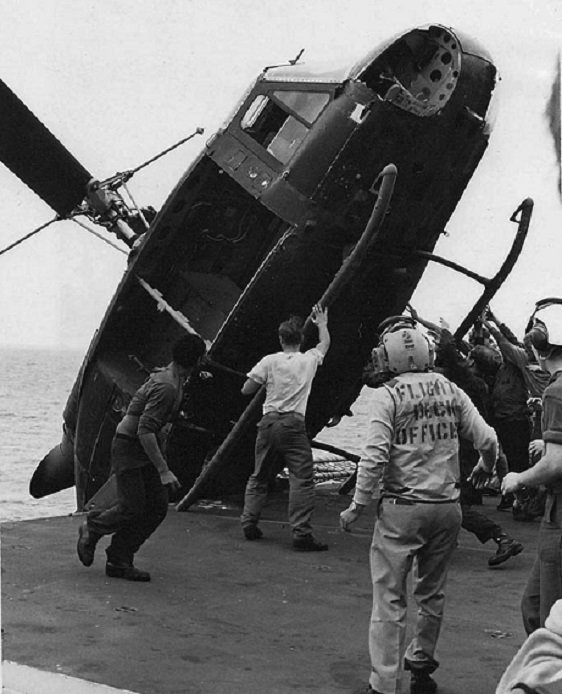 Helicopter pushed over Operation Frequent Wind 8\