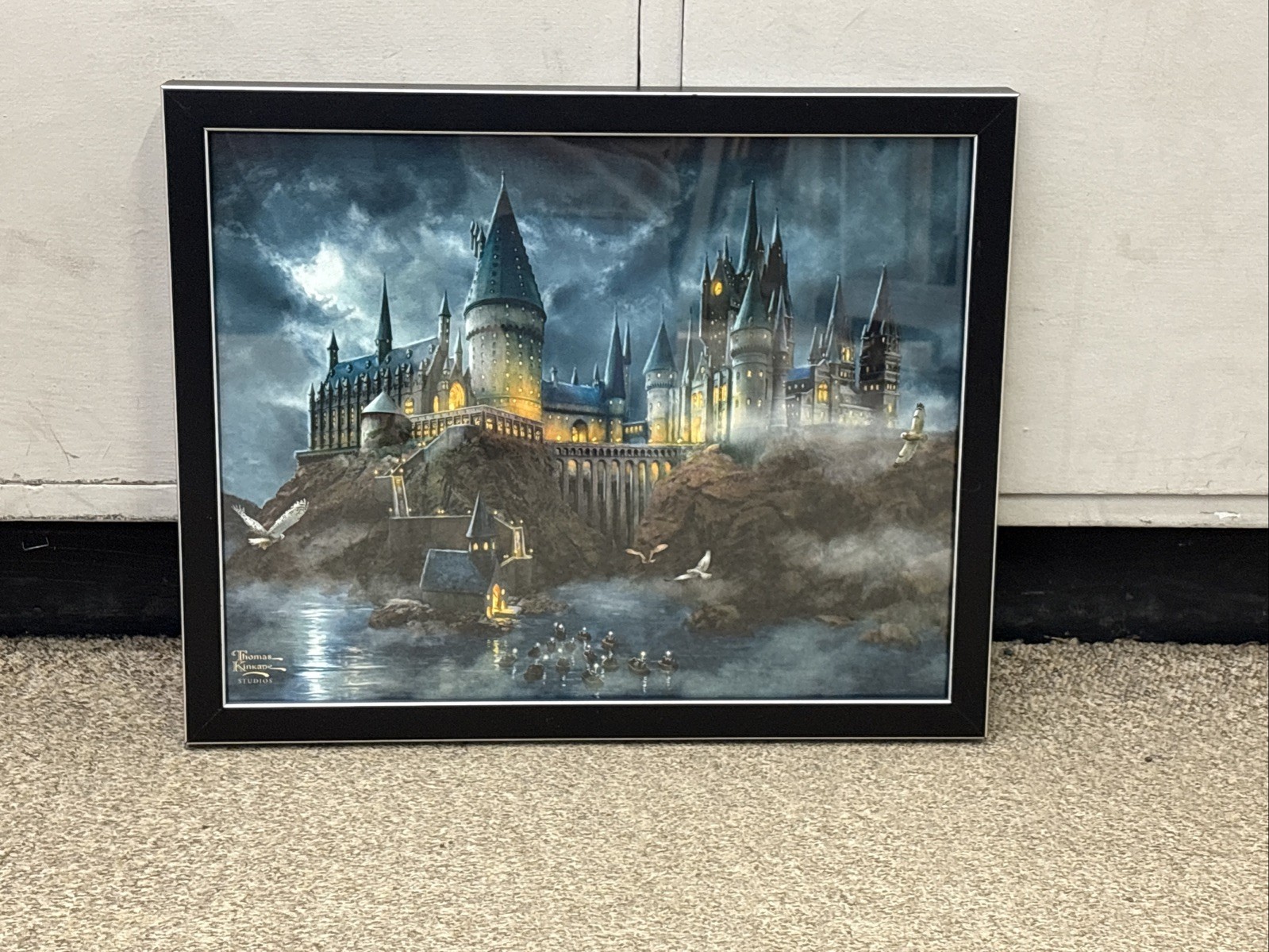 Harry Potter Hogwarts Castle Thomas Kinkade Custom Framed Print Coa B97