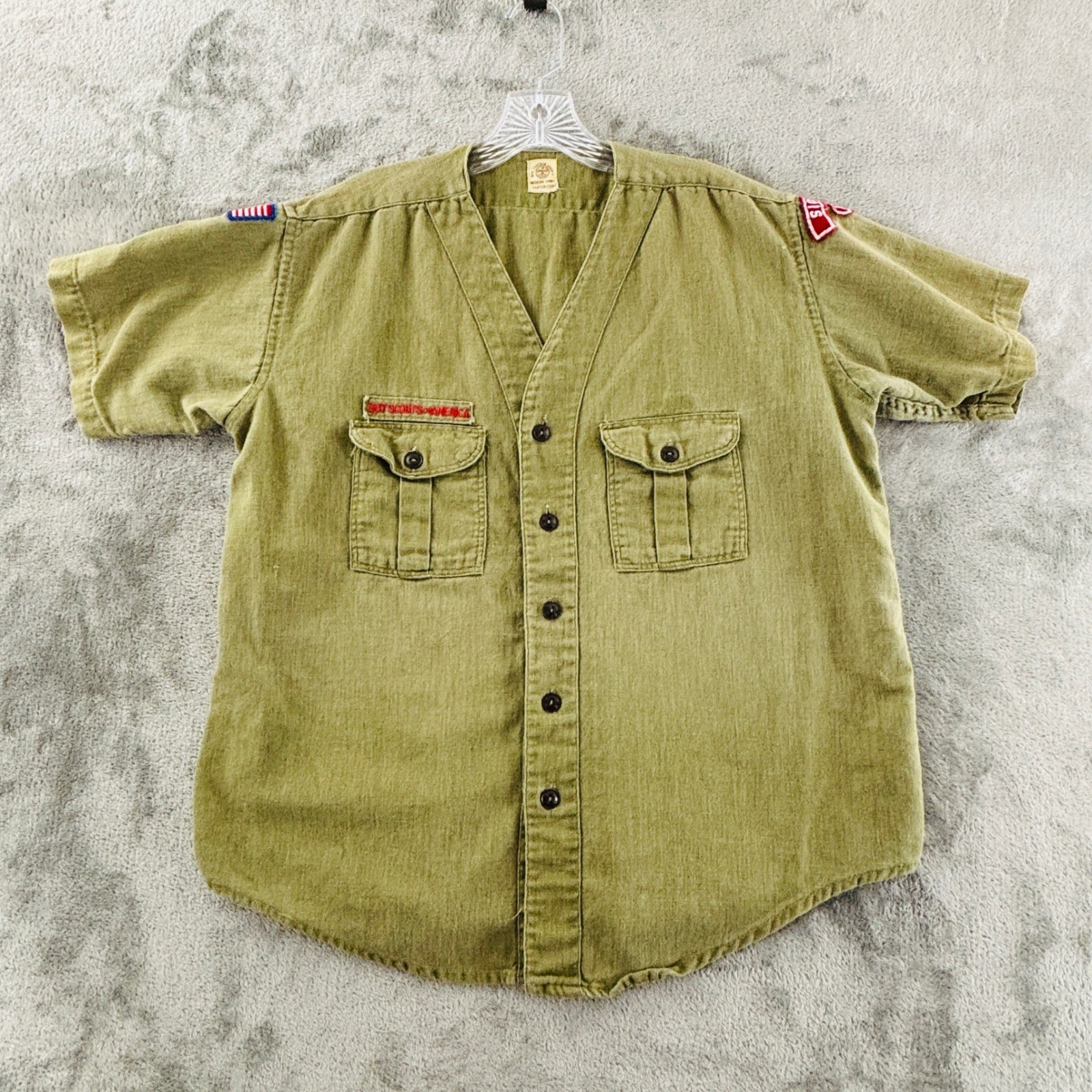 Vtg Boy Scouts of America Official Uniform Shirt Sanforized Green 50s Sioux City Vtg Boy Scouts of America Official Uniform Shirt Sanforized Green 50s Sioux City