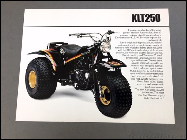 1982 Kawasaki KLT250  ATC 3-wheeler 1-page Vintage Sales Brochure Sheet