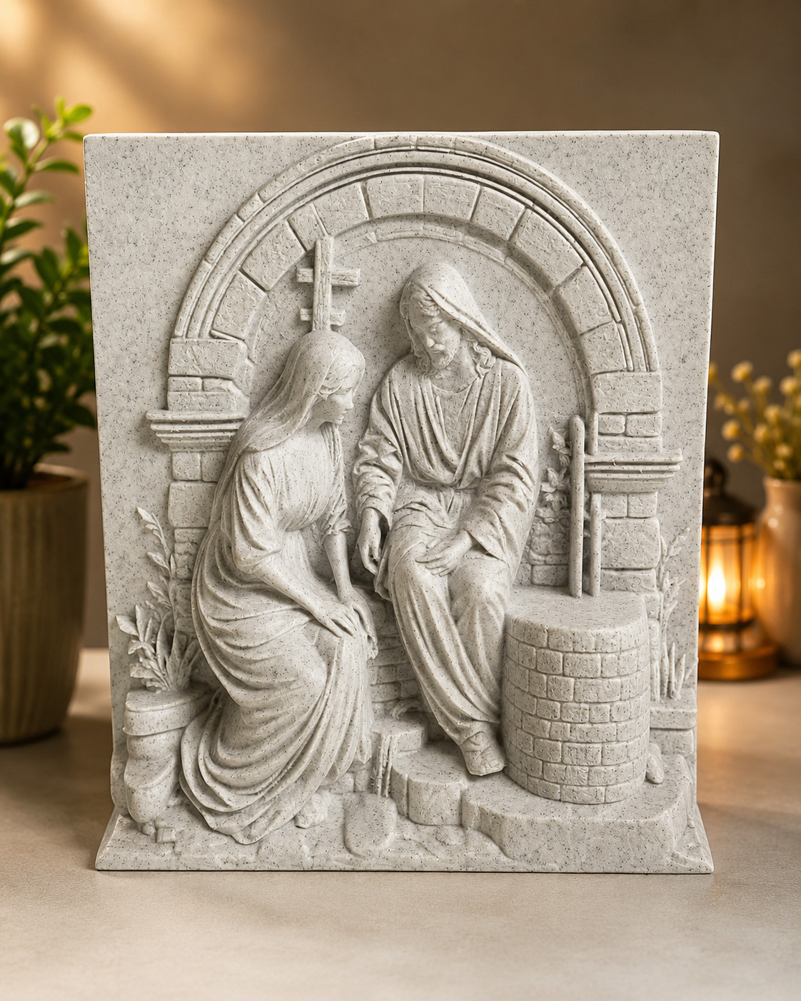 Jesus and Samaritan Woman at the Well Plaque Christian Wall Decor Religious Art Jesus and Samaritan Woman at the Well Plaque Christian Wall Decor Religious Art