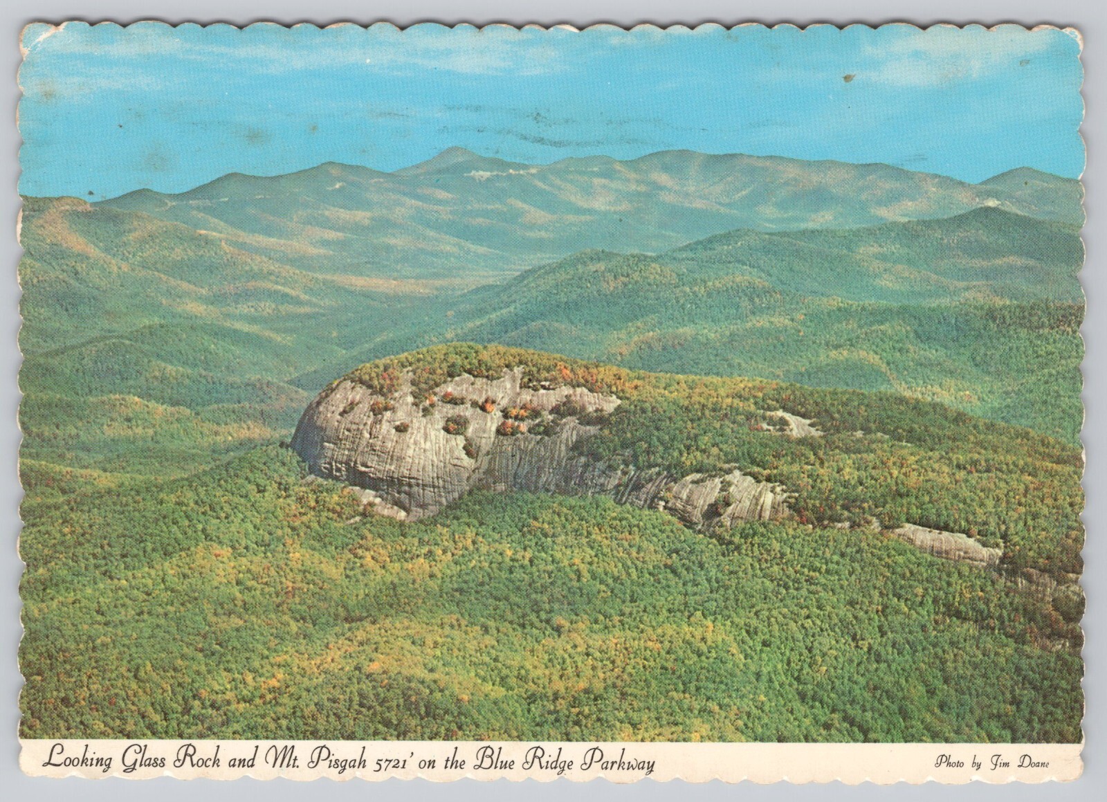 Postcard Looking Glass Rock Mt Pisgah Blue Ridge Parkway Charlotte NC